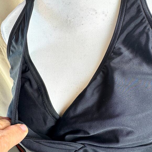 NWT prAna Kayana Strappy Tankini Swimsuit Top Black 38 D Sz L Econyl UPF 50+ - Picture 7 of 9